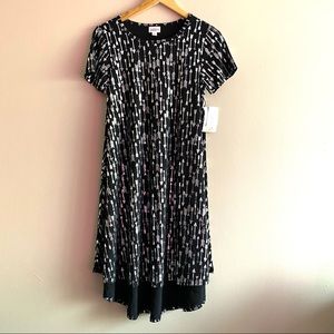 LuLaRoe Carly Black Metallic Silver‎ Arrows High Low Dress XS New With Tags
